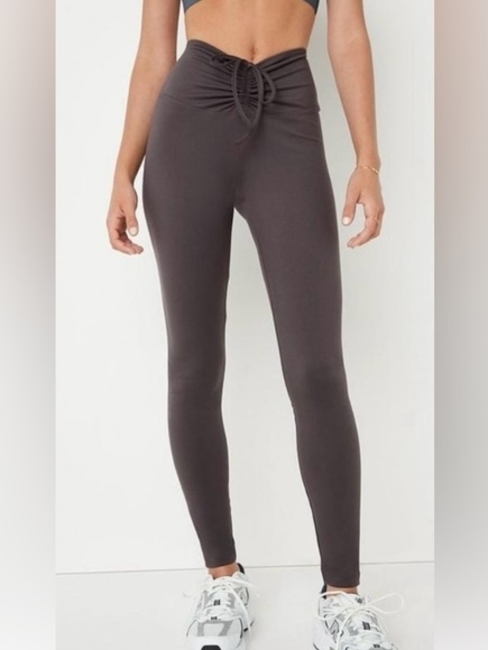 Victoria Secret Ruched High-Waist Drawstring Leggings - Black